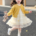 Sweet & Cute Autumn 2-Piece Girls' Dress Suit, Ages 2-9 | Color: Yellow | Image 1