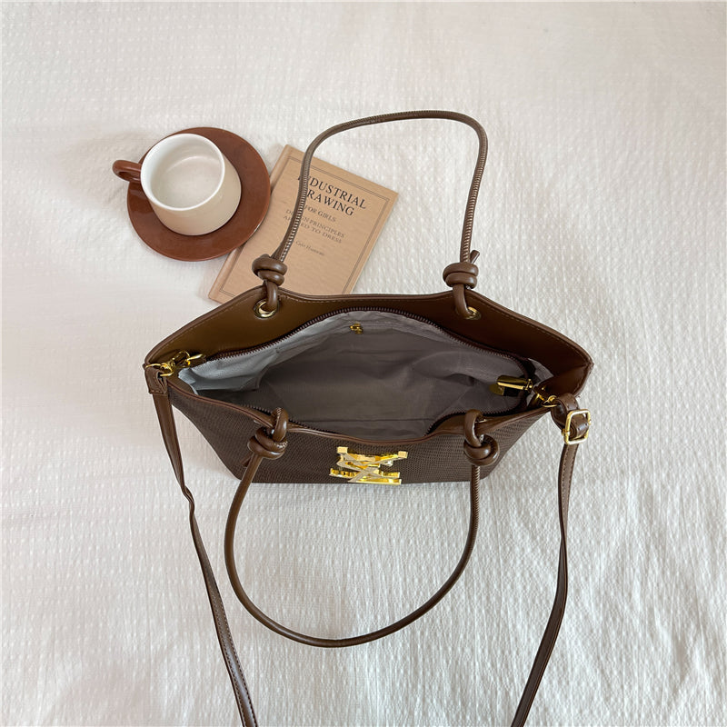 Modern Chic All-Season PU/Artificial Leather/Microfiber Leather Women's Handbags Tote Bags | Color: Brown | Image 2