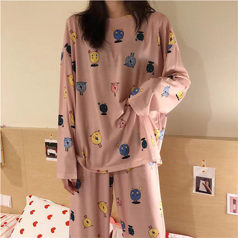 Sweet Feminine All-Season 2 Pcs Women 's Long Sleeve Sleep Set | Color: Style 1 | Image 3