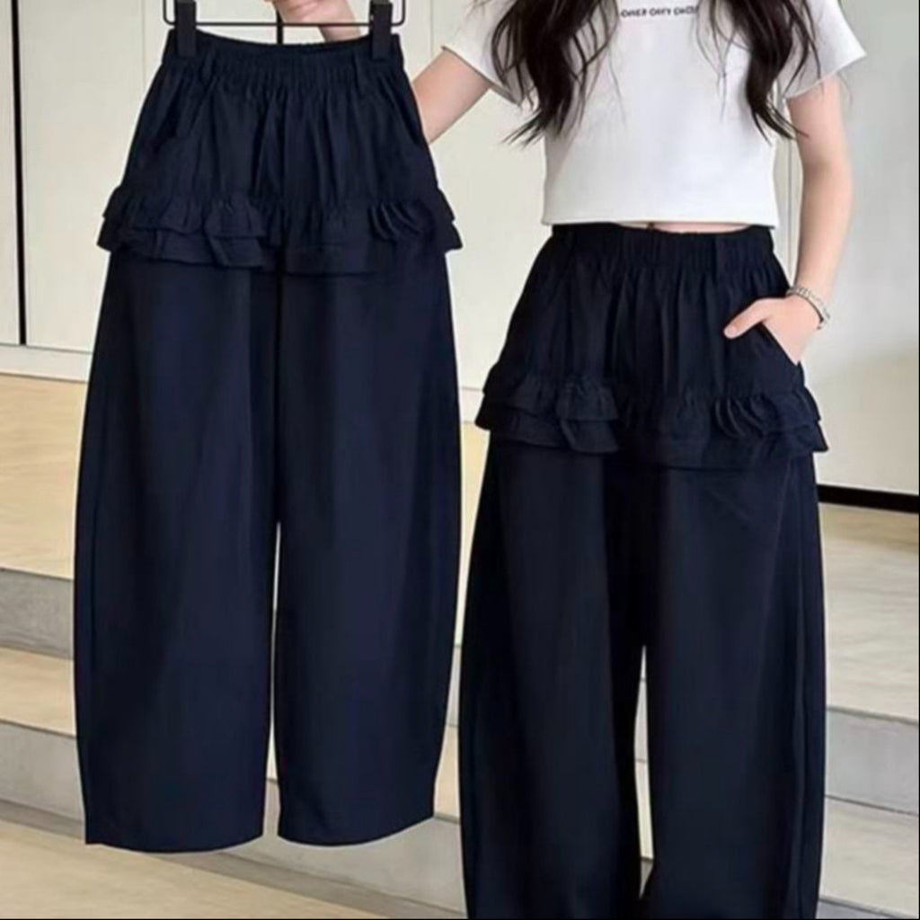 Casual Sporty Spring Girls' Casual Pants, Ages 4-14 | Color: Navy | Image 1