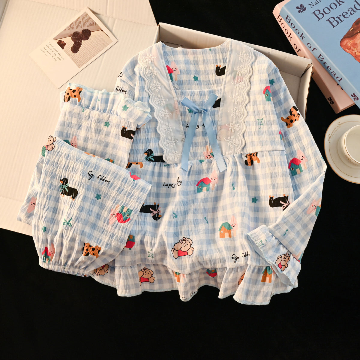 All-Season Sweet & Cute Autumn 2-Piece Girls' Pajama Set, Ages 3-14 | Color: Style 2 | Image 1