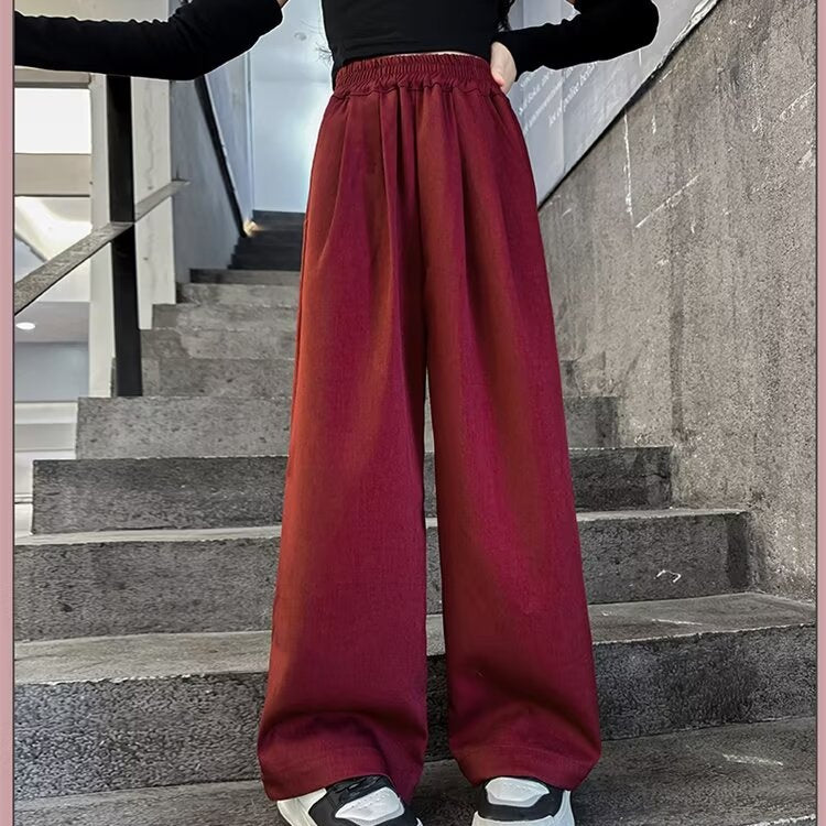 Casual Sporty Spring Girls' Loose Pants, Ages 4-13 | Color: As the Picture | Image 1
