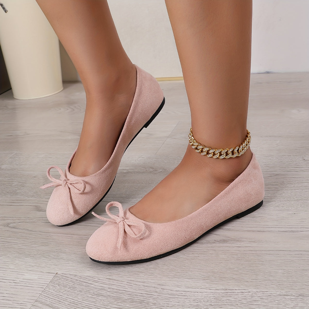 Modern Chic All-Season Cloth / Textile Women's Flat Shoes | Color: Pink | Image 1
