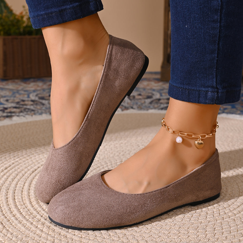 Modern Chic All-Season Cloth / Textile Women's Flat Shoes | Color: Grey | Image 1