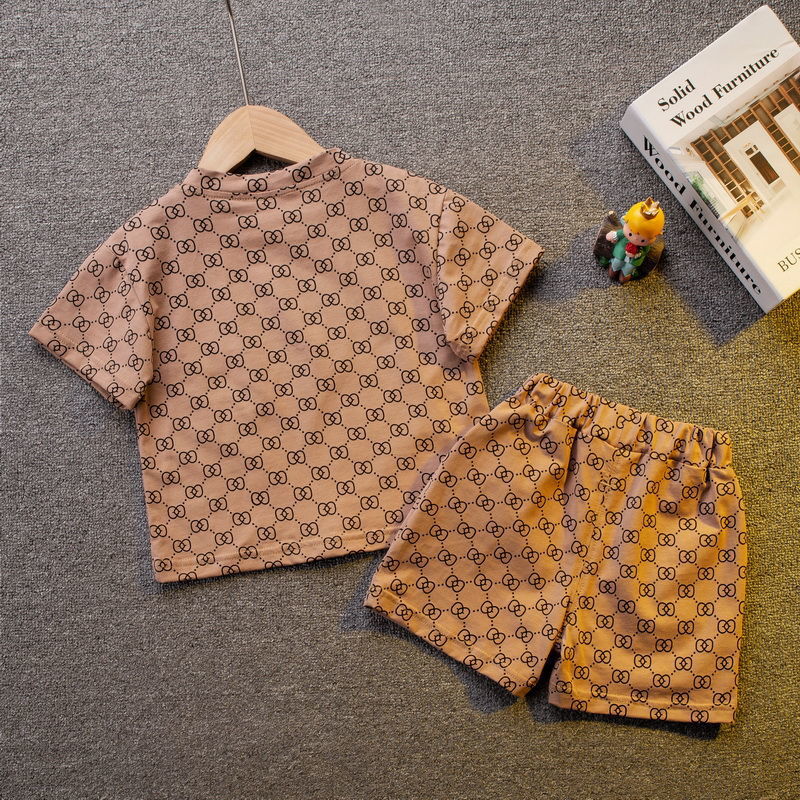 Modern Chic All-Season Minimalist Summer 2-Piece Boys' Pants Suit, Ages 2-9 | Color: Khaki | Image 3