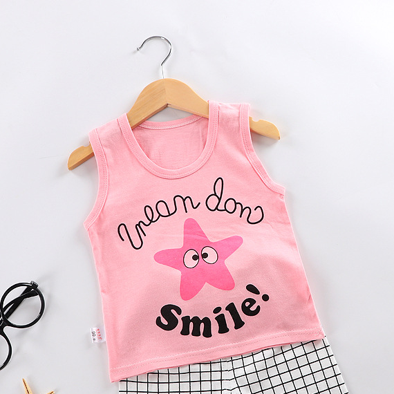 Minimalist Summer 2-Piece Unisex Baby Pants Suit, Ages 6-24 Months | Color: Pink | Image 3