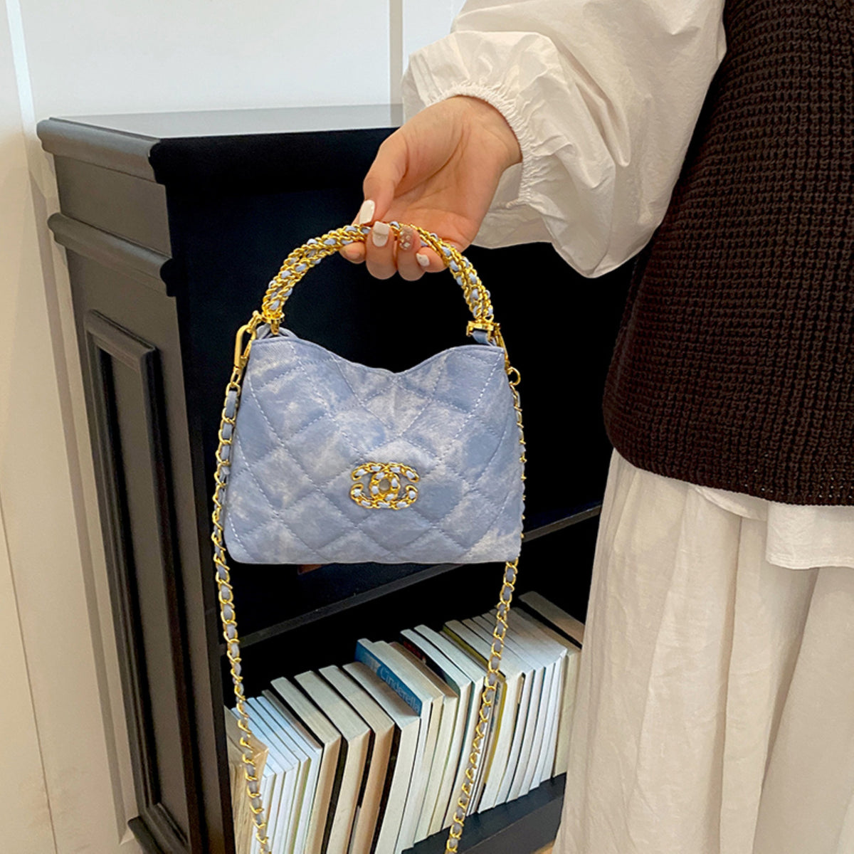 Modern Chic All-Season PU/Artificial Leather/Microfiber Leather Women's Handbags Other Bags | Color: Sky Blue | Image 2