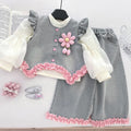 Sweet & Cute Autumn 3-Piece Girls' Pants Suit, Ages 2-9 | Color: As the Picture | Image 1