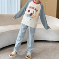 Minimalist Autumn 2-Piece Unisex Kids' Pajama Set, Ages 2-9 | Color: Blue | Image 1