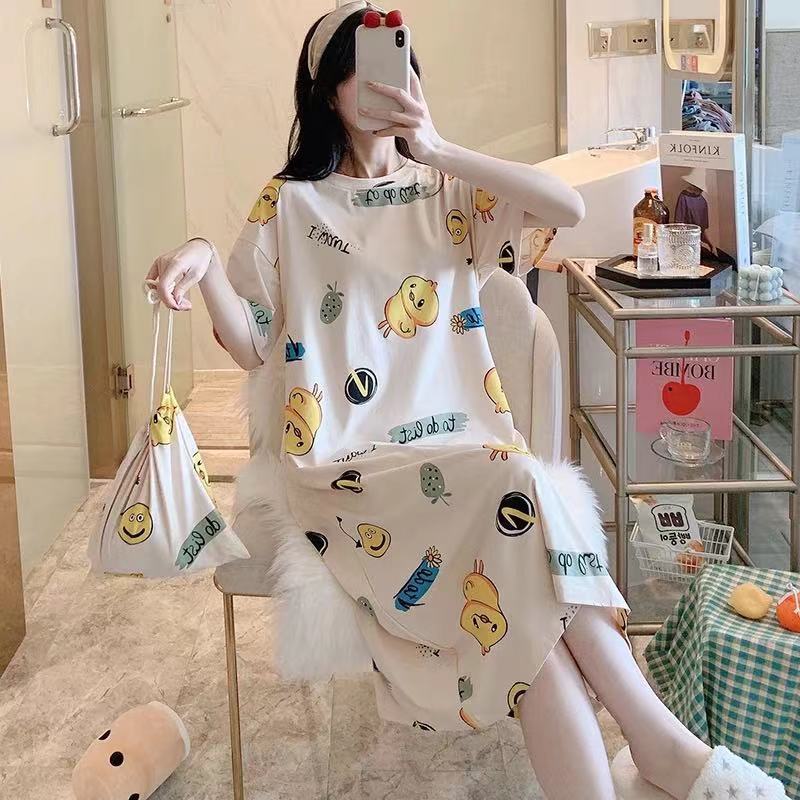 Sweet & Cute Summer Women 's Short  Sleeve Sleep Dress | Color: Style 6 | Image 1