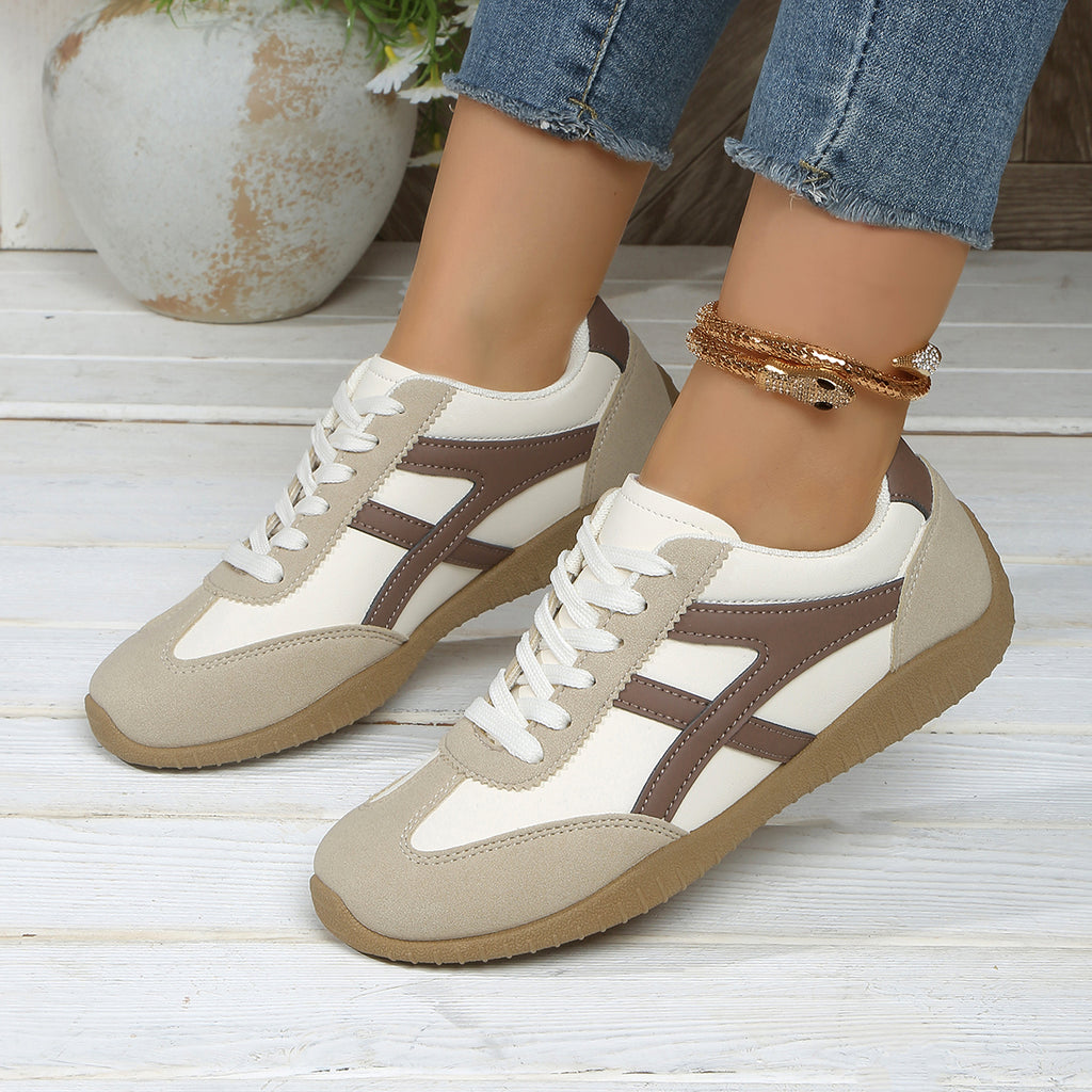Modern Chic All-Season PU/Artificial Leather/Microfiber Leather, Net Women's Casual Shoes | Color: Khaki | Image 1