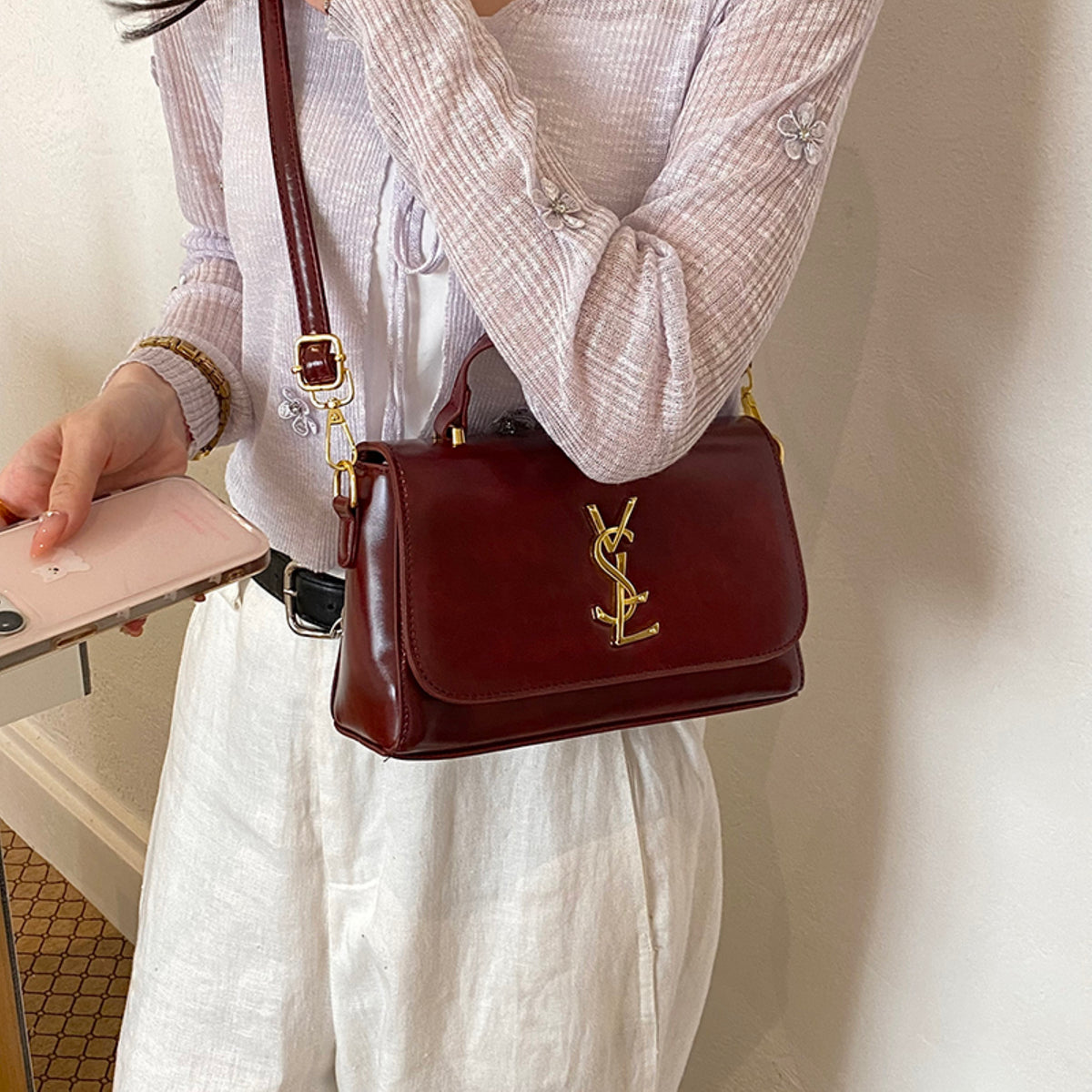 Modern Chic All-Season PU/Artificial Leather/Microfiber Leather Women's Handbags Other Bags | Color: Red | Image 2
