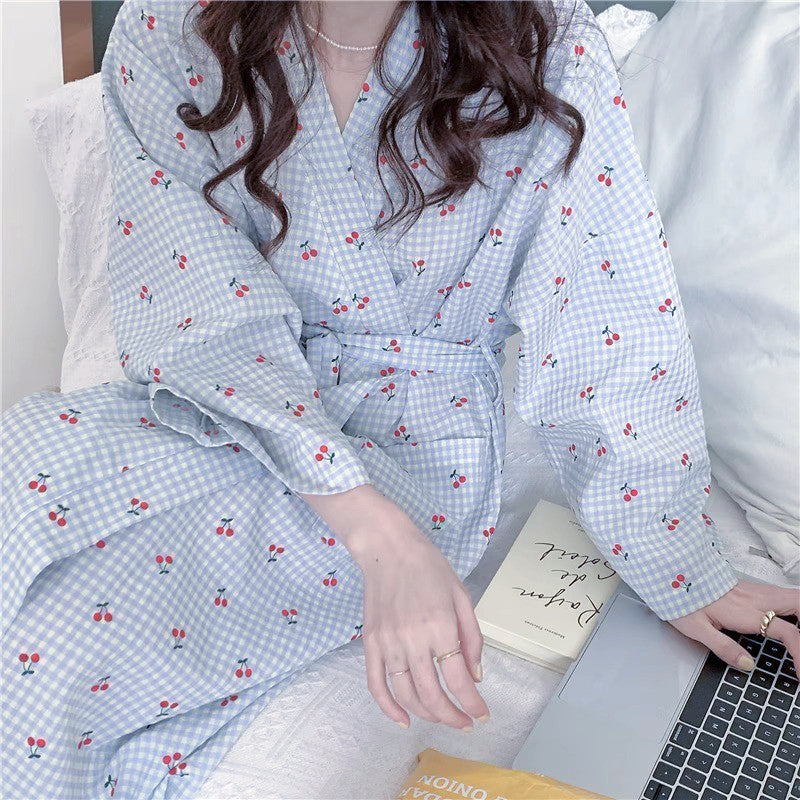 Elegant All-Season Women 's Long Sleeve Sleep Robe | Color: Style 2 | Image 1