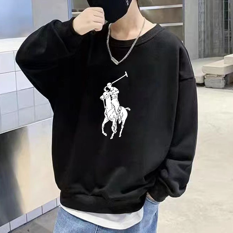 Modern Chic All-Season Minimalist Autumn Boys' Sweatshirt, Ages 4-14 | Color: Black | Image 1