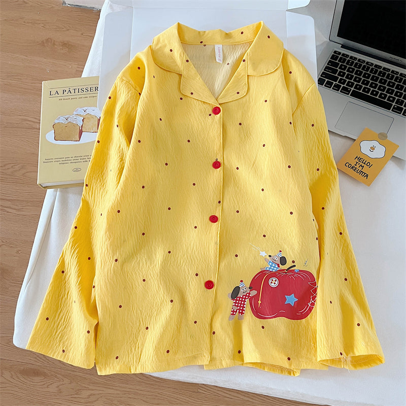 Sweet & Cute All-Season 2 Pcs Women 's Long Sleeve Sleep Set | Color: Style 1 | Image 3