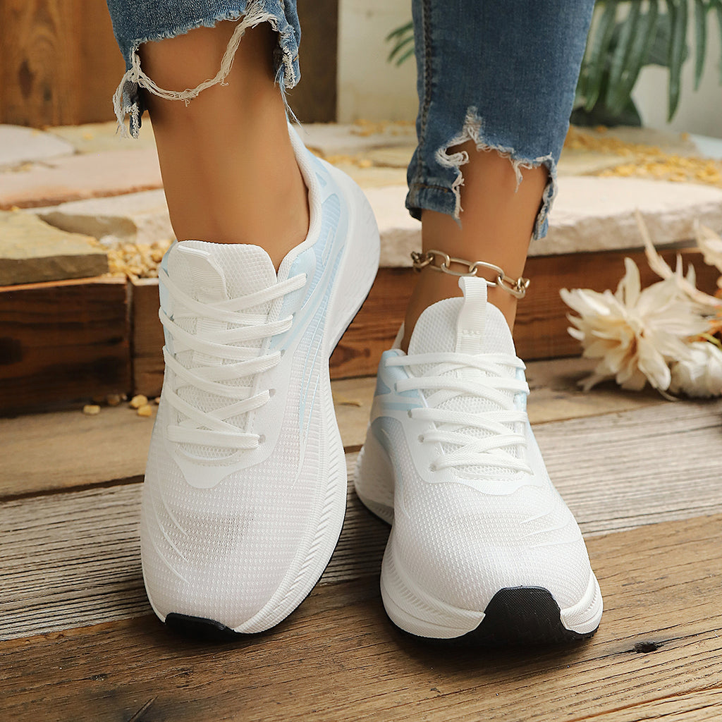 Modern Chic All-Season Net Women's Fashion Sneaker | Color: Blue | Image 3