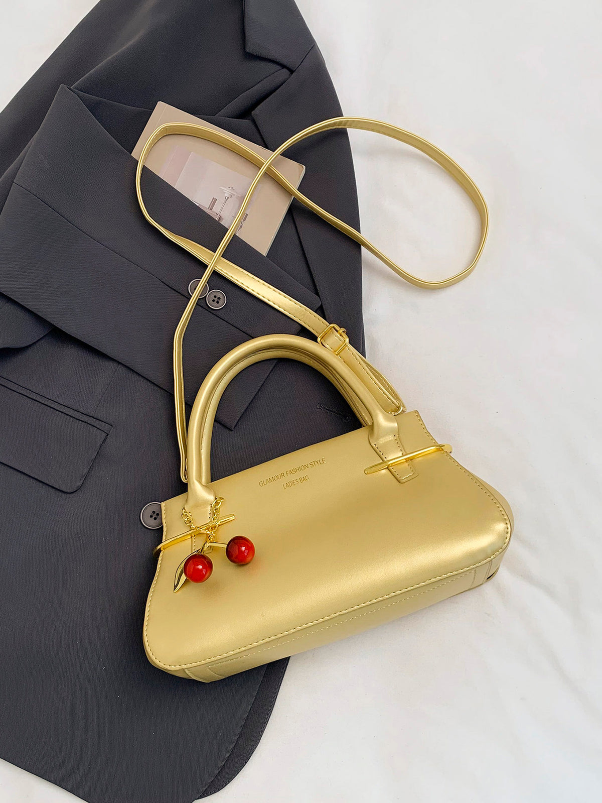 Modern Chic All-Season PU/Artificial Leather/Microfiber Leather Women's Crossbody Bags Other Bags | Color: Gold | Image 2