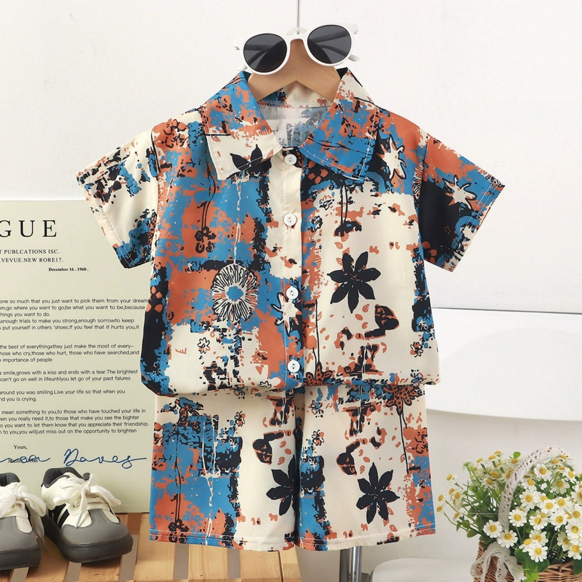 Casual Sporty Summer 2-Piece Boys' Pants Suit, Ages 2-9 | Color: Style 9 | Image 1