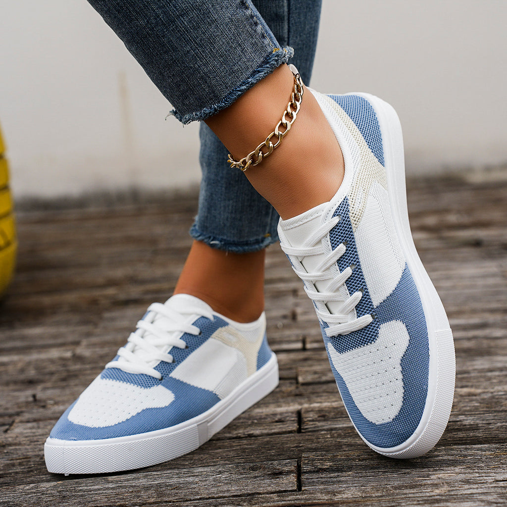 Modern Chic All-Season Flying weaving / Crochet weaving Women's Casual Shoes | Color: Blue | Image 2