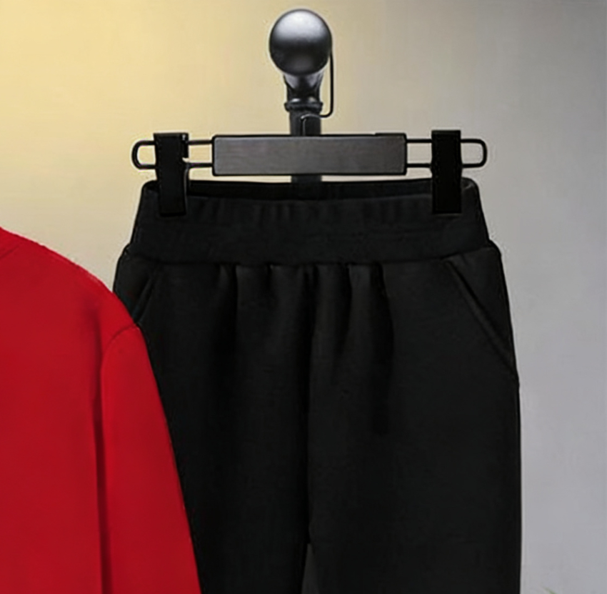 Modern Chic All-Season Minimalist Autumn 2-Piece Girls' Pants Suit, Ages 3-14 | Color: Red | Image 2