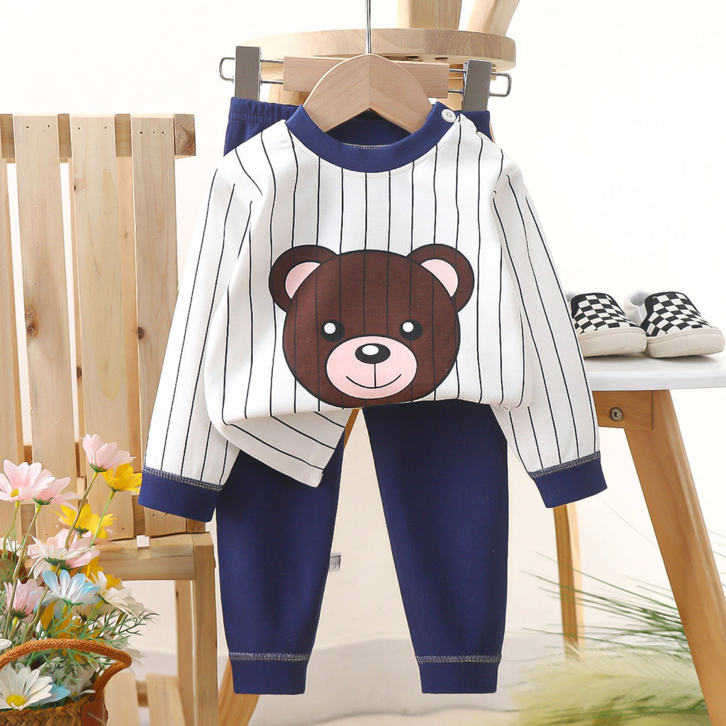 Minimalist Autumn 2-Piece Unisex Baby Pajama Set, Ages 6-24 Months | Color: Black&White | Image 3
