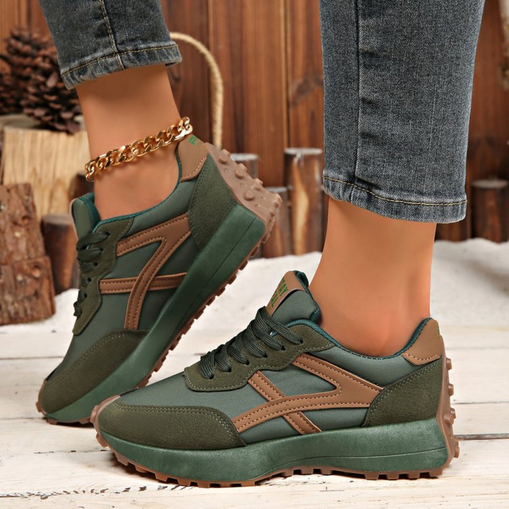 Modern Chic All-Season Others Women's Fashion Sneaker | Color: Green | Image 2