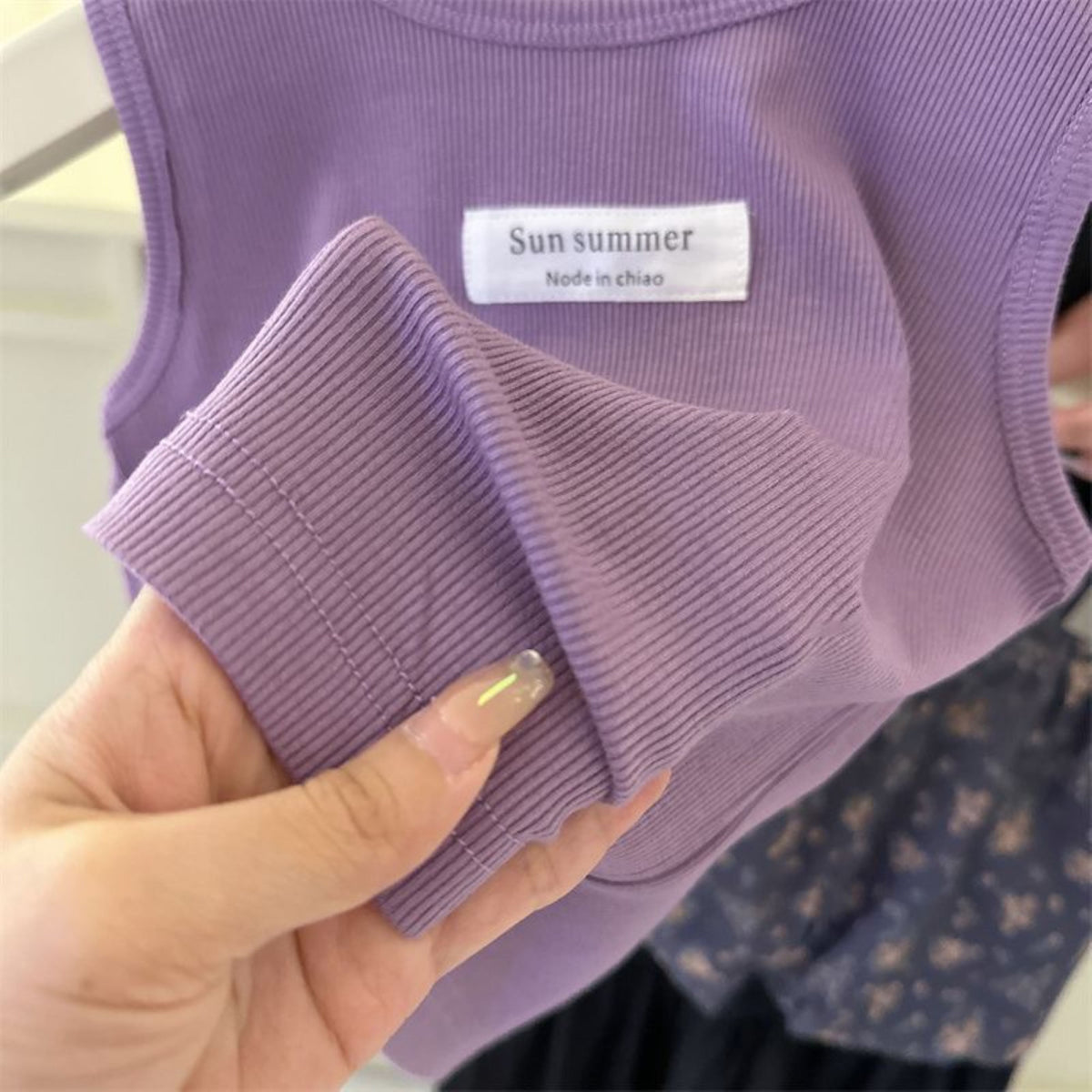 Minimalist Summer 2-Piece Girls' Pants Suit, Ages 2-7 | Color: Purple | Image 2