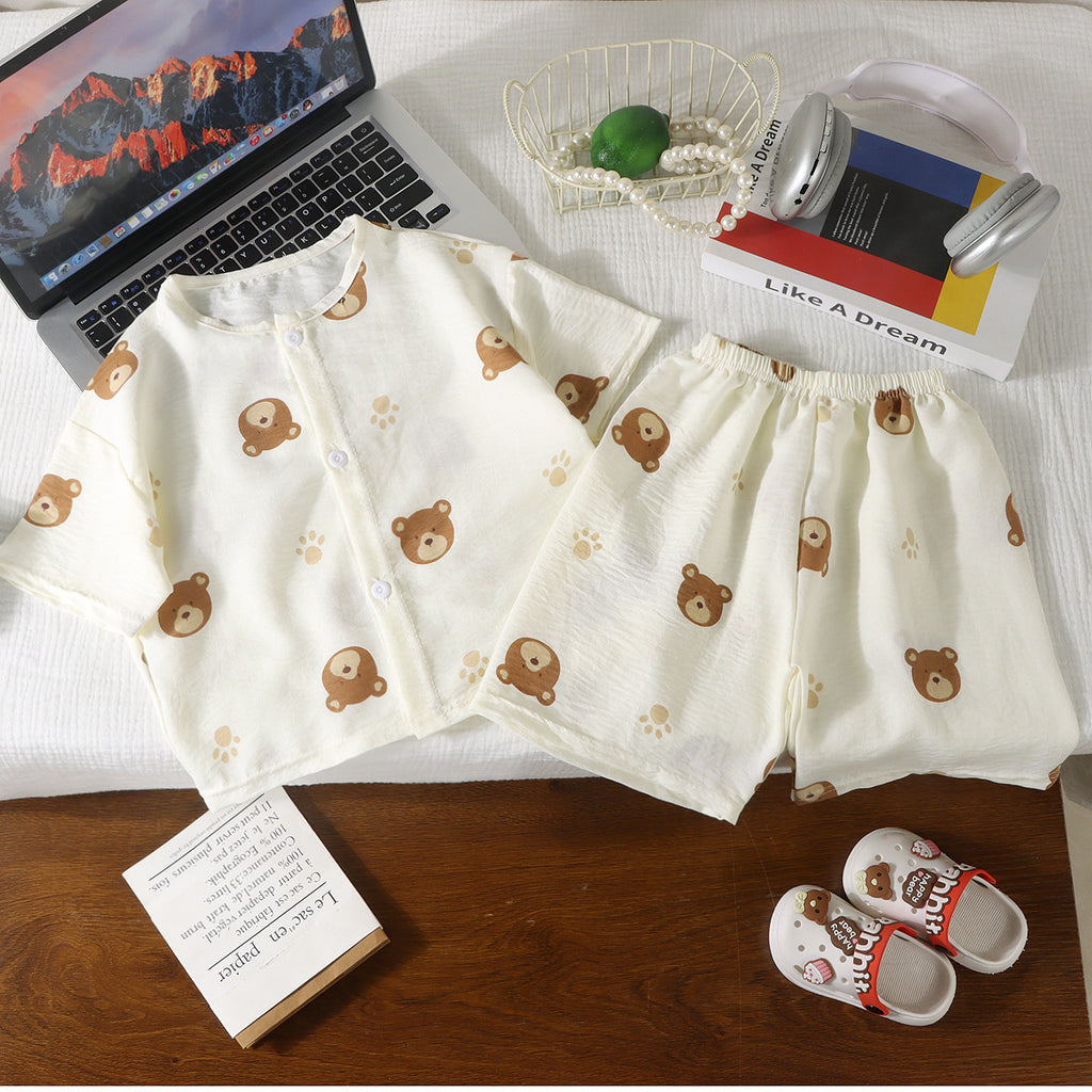 Minimalist Summer 2-Piece Unisex Kids' Pajama Set, Ages 2-9 | Color: Style 3 | Image 1