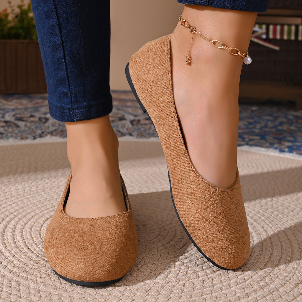 Modern Chic All-Season Cloth / Textile Women's Flat Shoes | Color: Brown | Image 3