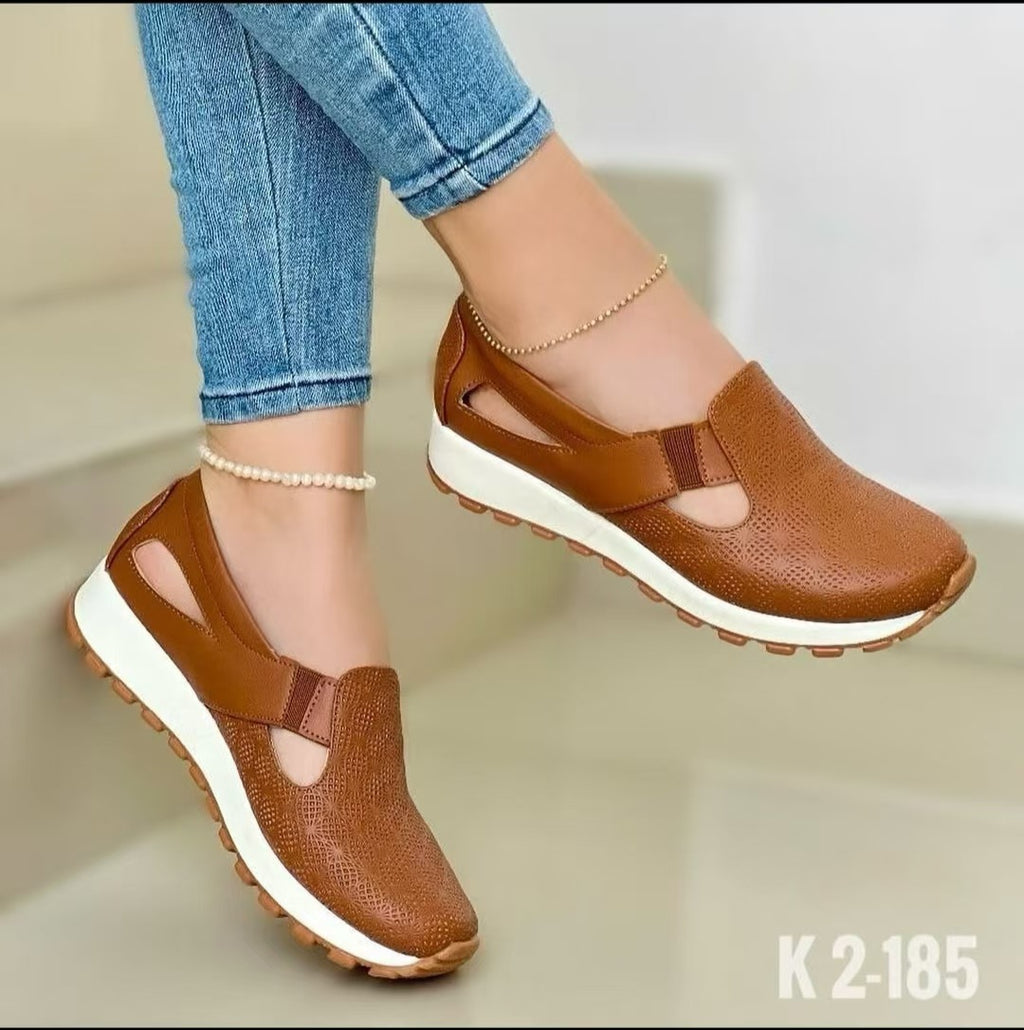 Modern Chic All-Season PU/Artificial Leather/Microfiber Leather Women's Casual Shoes | Color: Brown | Image 3