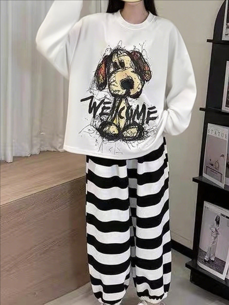 Sweet Feminine All-Season 2 Pcs Women 's Long Sleeve Sleep Set | Color: Style 2 | Image 2