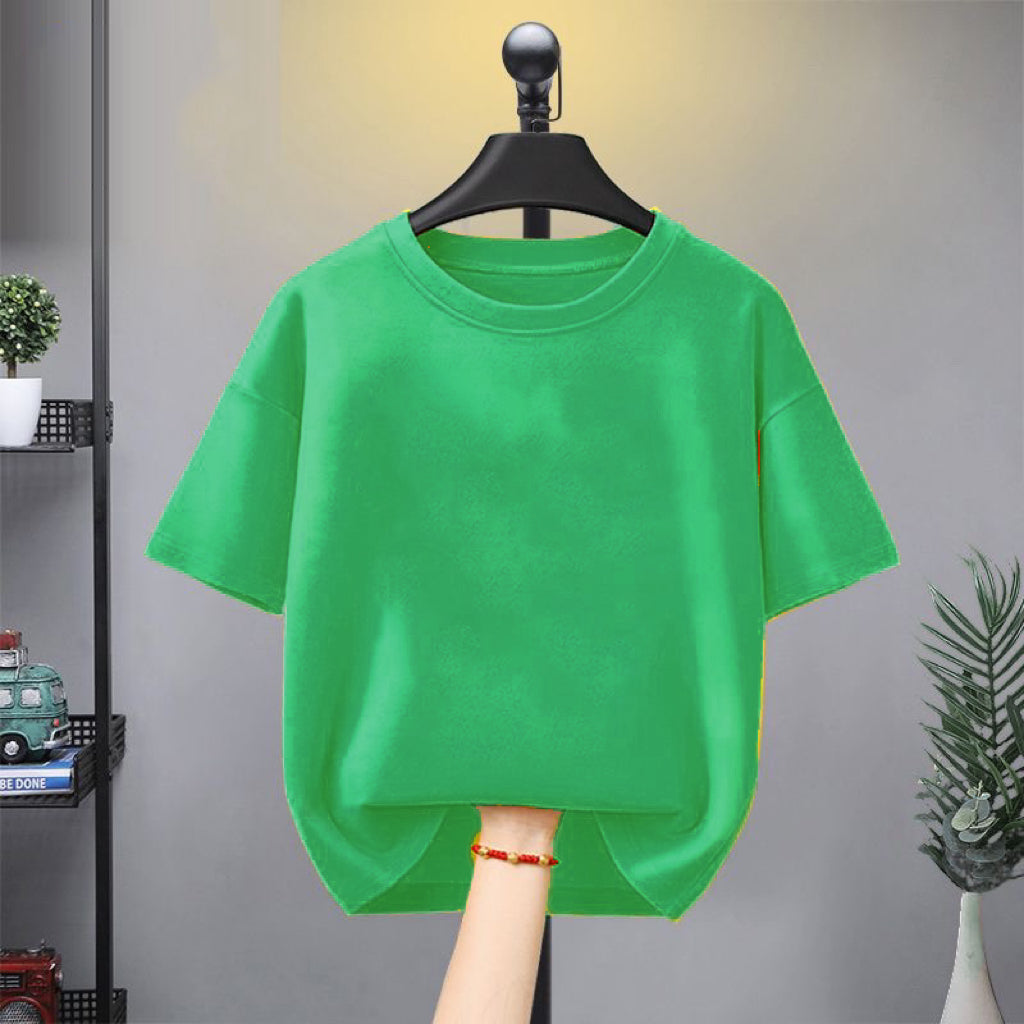 Minimalist Summer Unisex Kids' T-Shirt, Ages 3-14 | Color: Green | Image 1