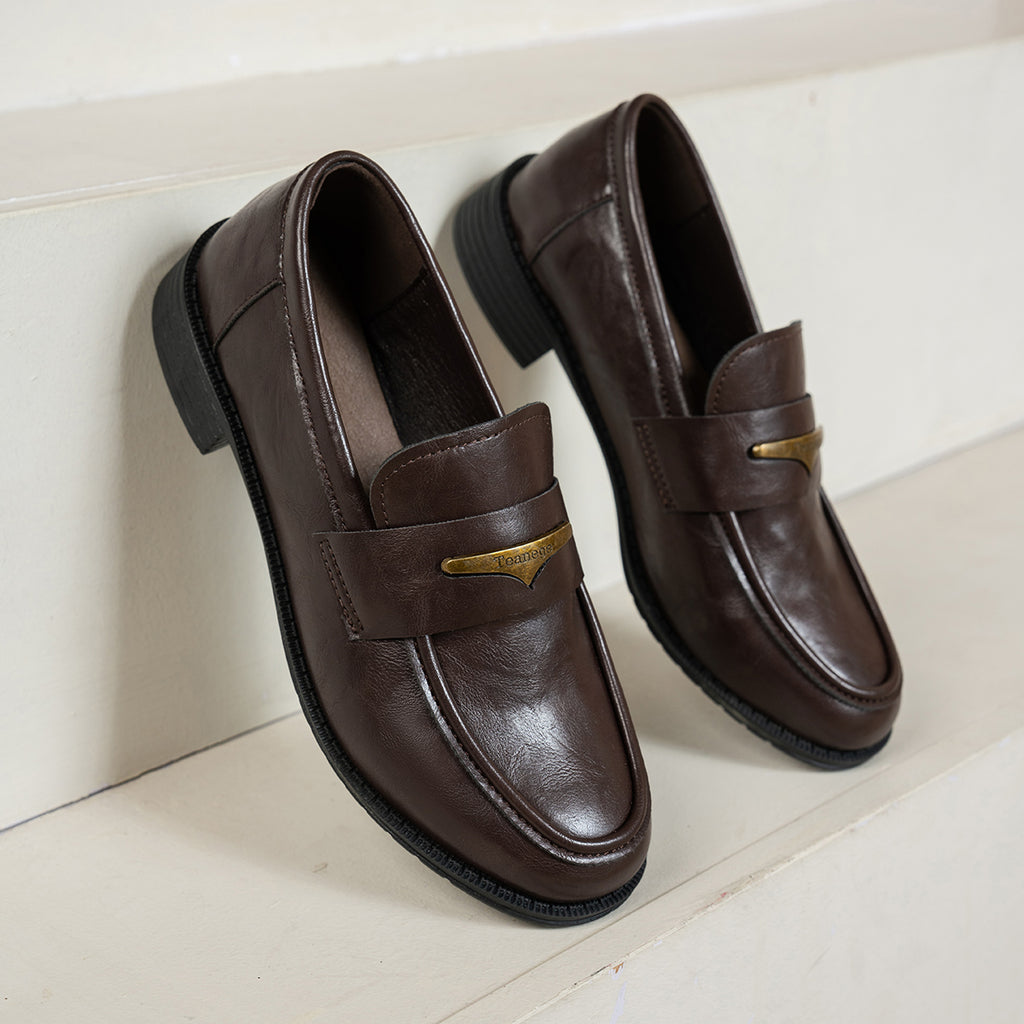 Modern Chic All-Season PU/Artificial Leather/Microfiber Leather Women's Flat Shoes | Color: Brown | Image 3