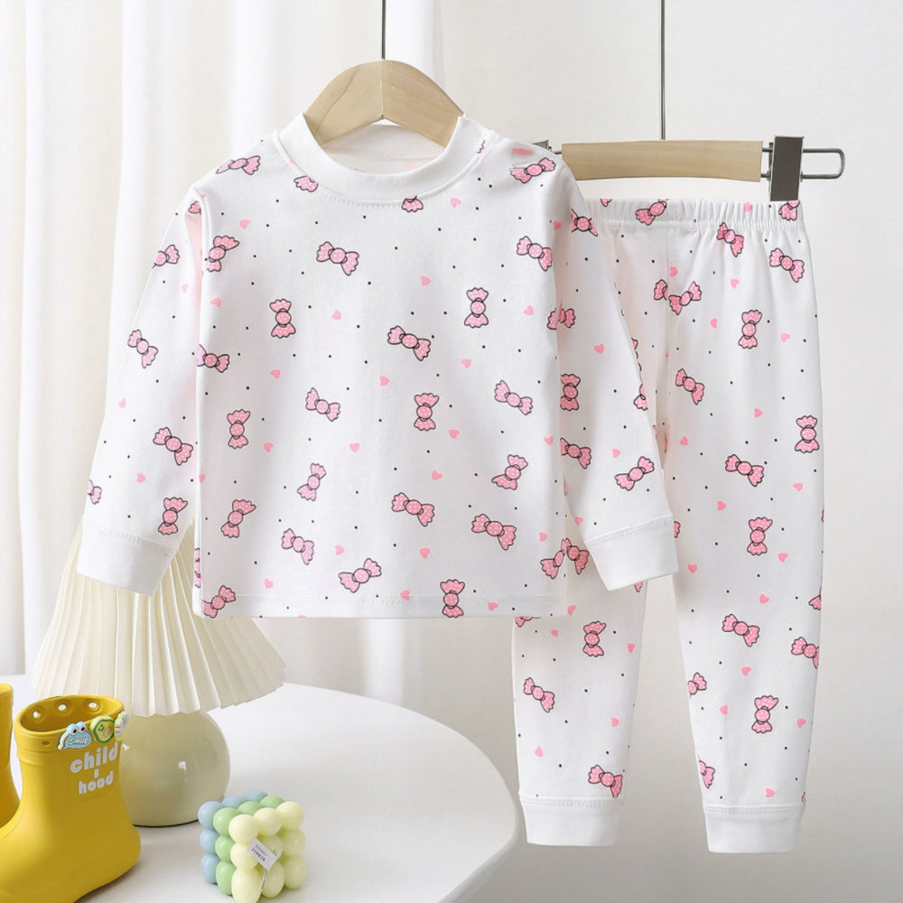 Sweet & Cute Spring 2-Piece Unisex Kids' Pajama Set, Ages 2-7 | Color: Style 1 | Image 1