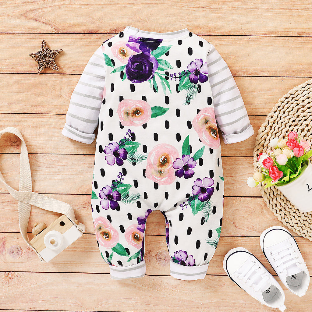 Trendy Autumn Baby Girls' Jumpsuit, Ages 1-12 Months | Color: White | Image 3