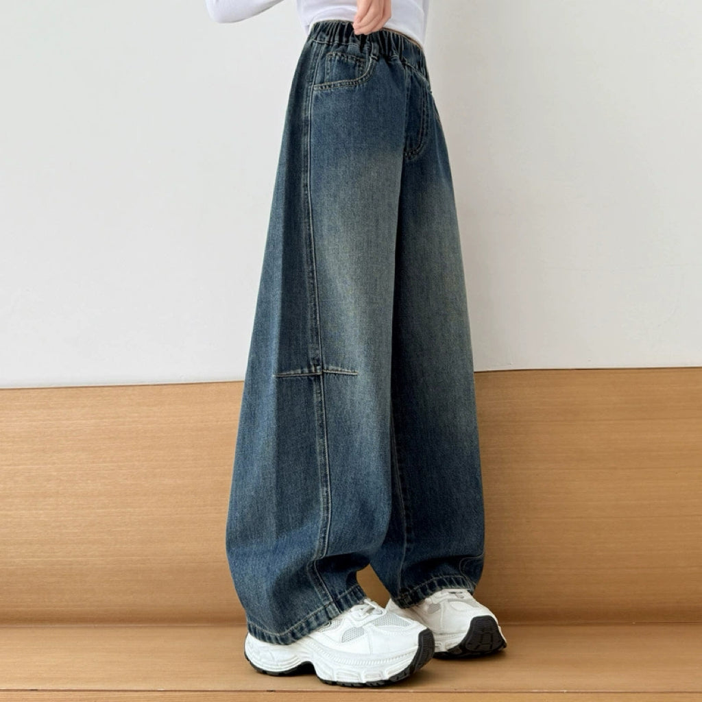 Casual Sporty Autumn Girls' Jeans, Ages 4-14 | Color: Blue | Image 2