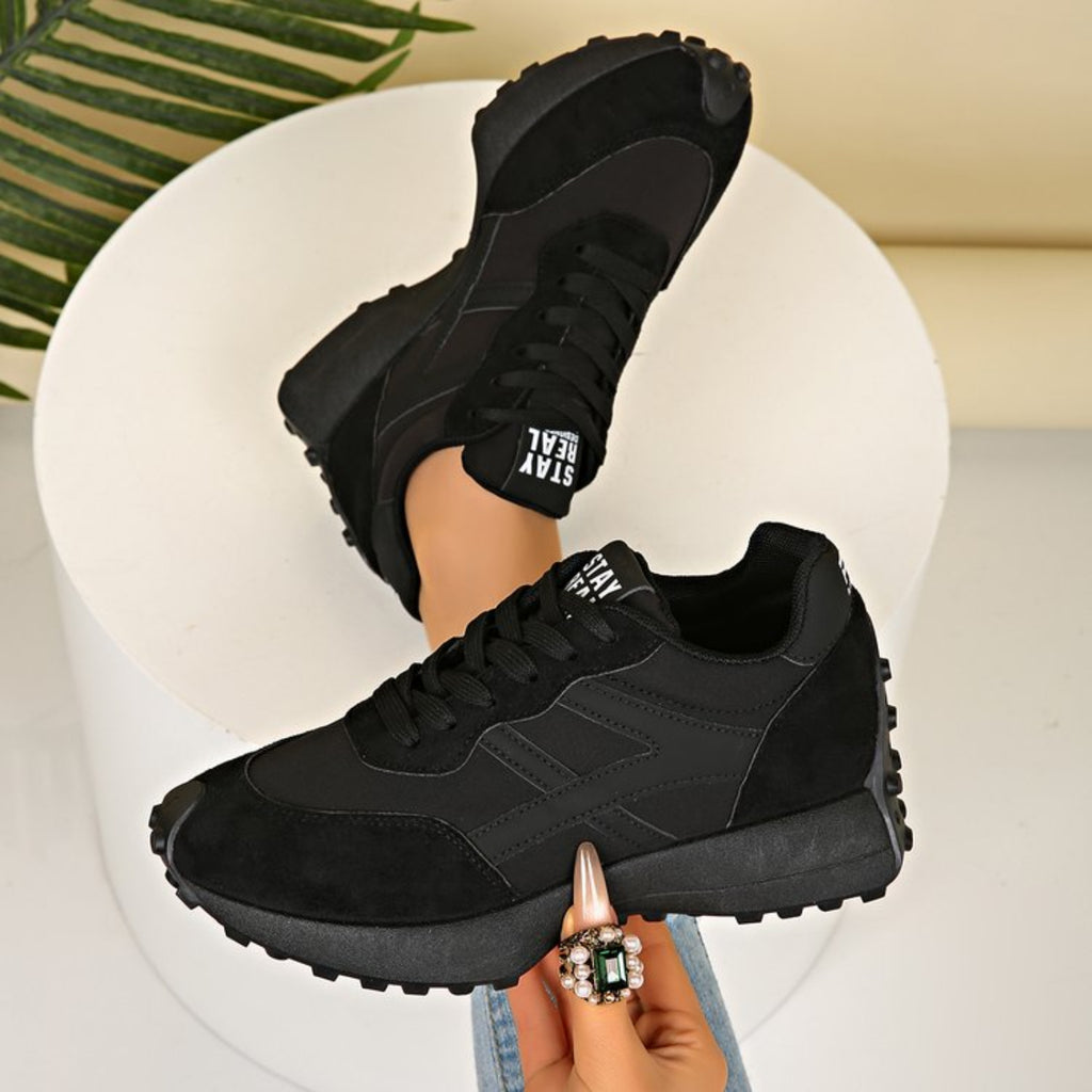Modern Chic All-Season Others Women's Fashion Sneaker | Color: Black | Image 3