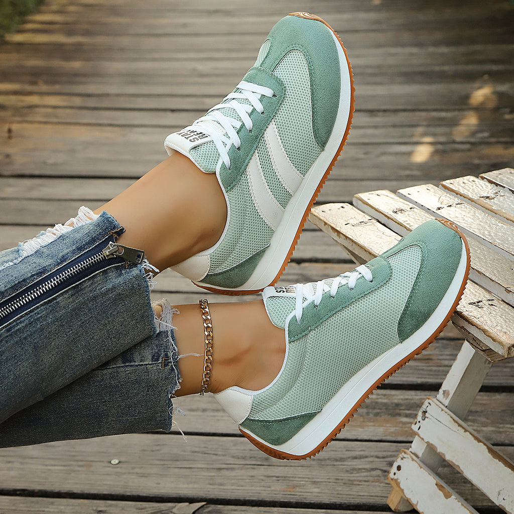 Modern Chic All-Season PU/Artificial Leather/Microfiber Leather Women's Fashion Sneaker | Color: Green | Image 2
