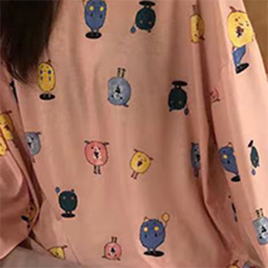 Sweet Feminine All-Season 2 Pcs Women 's Long Sleeve Sleep Set | Color: Style 1 | Image 2