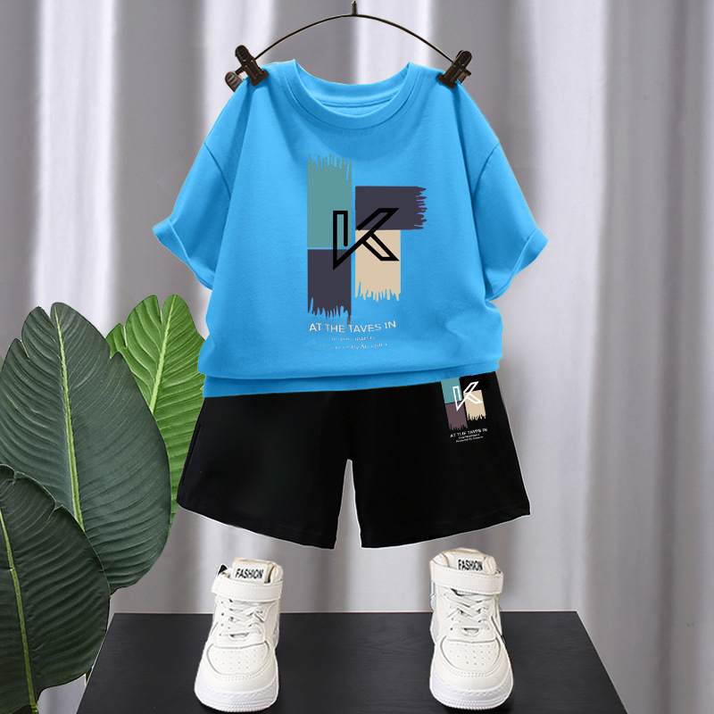 Minimalist Summer 2-Piece Boys' Pants Suit, Ages 2-9 | Color: Green | Image 1