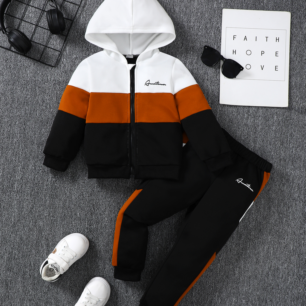 Casual Sporty Autumn 2-Piece Boys' Pants Suit, Ages 2-7 | Color: Black | Image 1