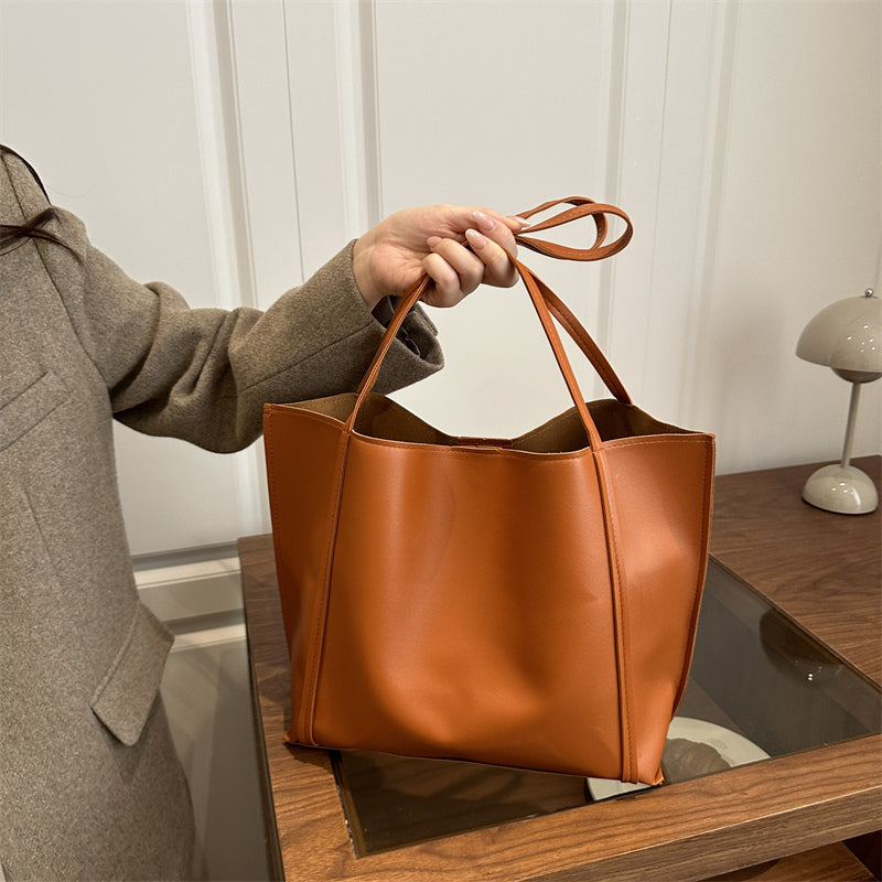 Trendy Autumn PU/Artificial Leather/Microfiber Leather Women's Handbags Tote Bags | Color: Brown | Image 2