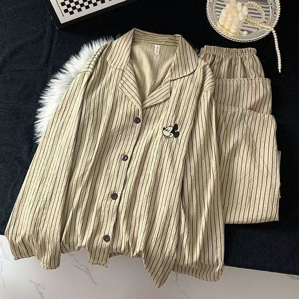 Sweet & Cute All-Season 2 Pcs Women 's Long Sleeve Sleep Set | Color: Camel | Image 2