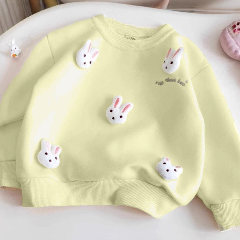 Sweet & Cute Autumn Girls' Sweatshirt, Ages 2-7 | Color: White | Image 1