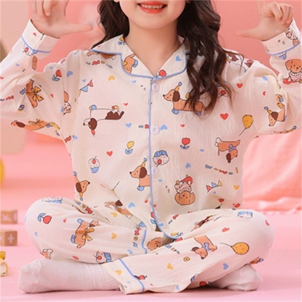 Modern Chic All-Season Casual Sporty Autumn 2-Piece Unisex Kids' Pajama Set, Ages 2-13 | Color: Style 3 | Image 1