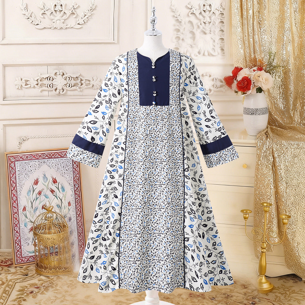 Minimalist Spring Girls' National Costume, Ages 4-13 | Color: Blue | Image 1