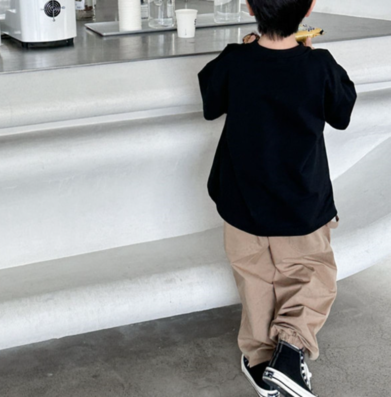 Minimalist Summer Boys' T-Shirt, Ages 3-14 | Color: Black | Image 3