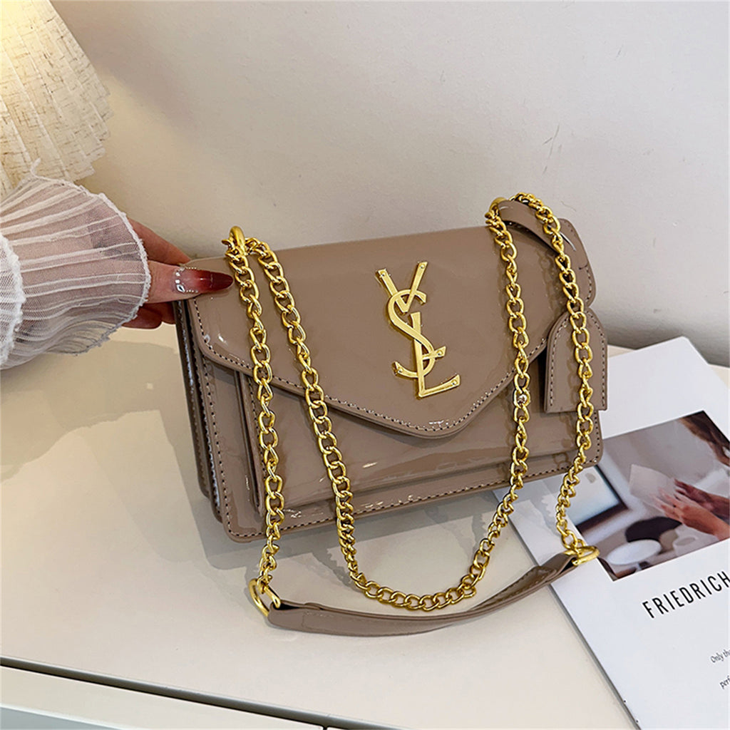 Modern Chic All-Season PU/Artificial Leather/Microfiber Leather, Patent Leather/Glossy Women's Handbags Other Bags | Color: Khaki | Image 1