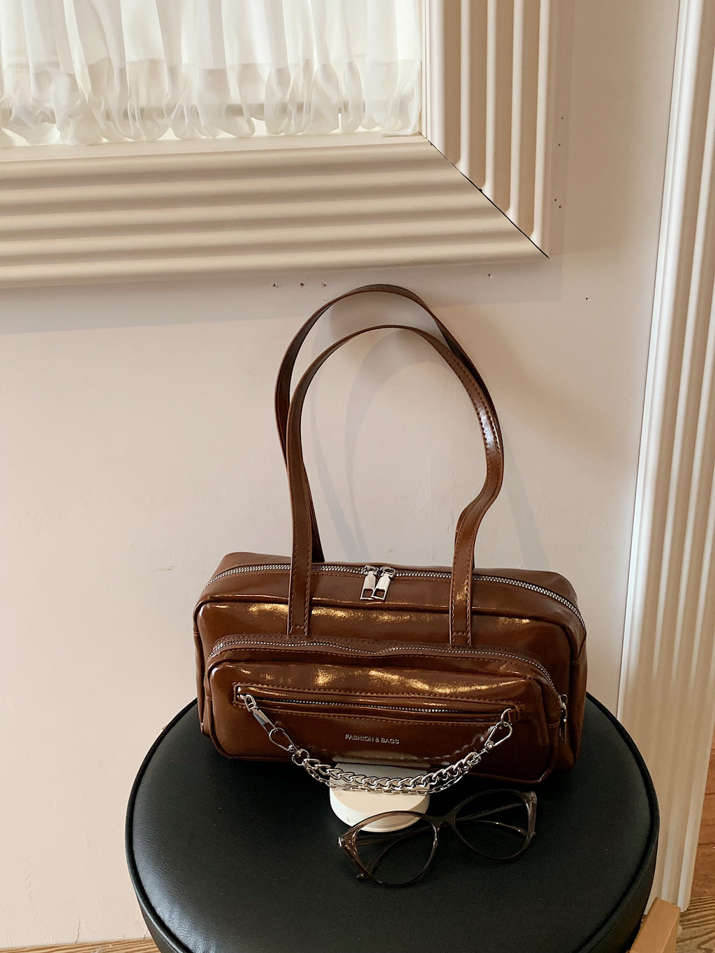 Modern Chic All-Season PU/Artificial Leather/Microfiber Leather Women's Shoulder Bags Other Bags | Color: Brown | Image 2