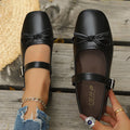 Modern Chic All-Season PU/Artificial Leather/Microfiber Leather Women's Flat Shoes | Color: Black | Image 1